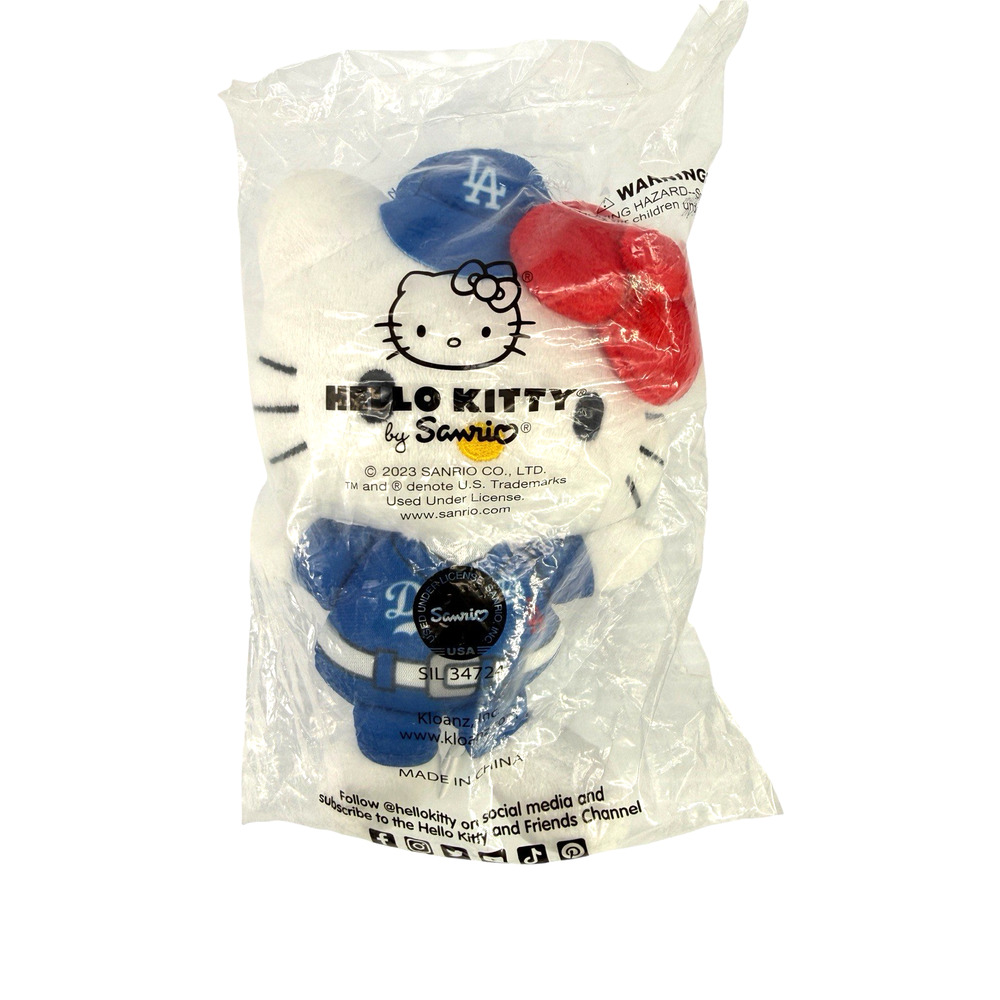 Hello Kitty 2023 LA Dodgers Baseball Plush Doll SGA 6" Brand New Sealed